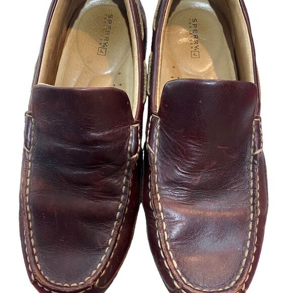 Sperry Top Sider Men Size 9.5 M Leather Driving Loafer Shoe Rubber Sole CH196